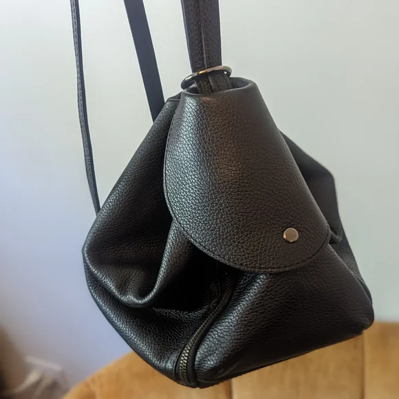 Source Unknown Black Faux Leather Backpack with Front Zip Pocket Source Unknown | Bags | Black Leather Backpack | Poshmark main image 2